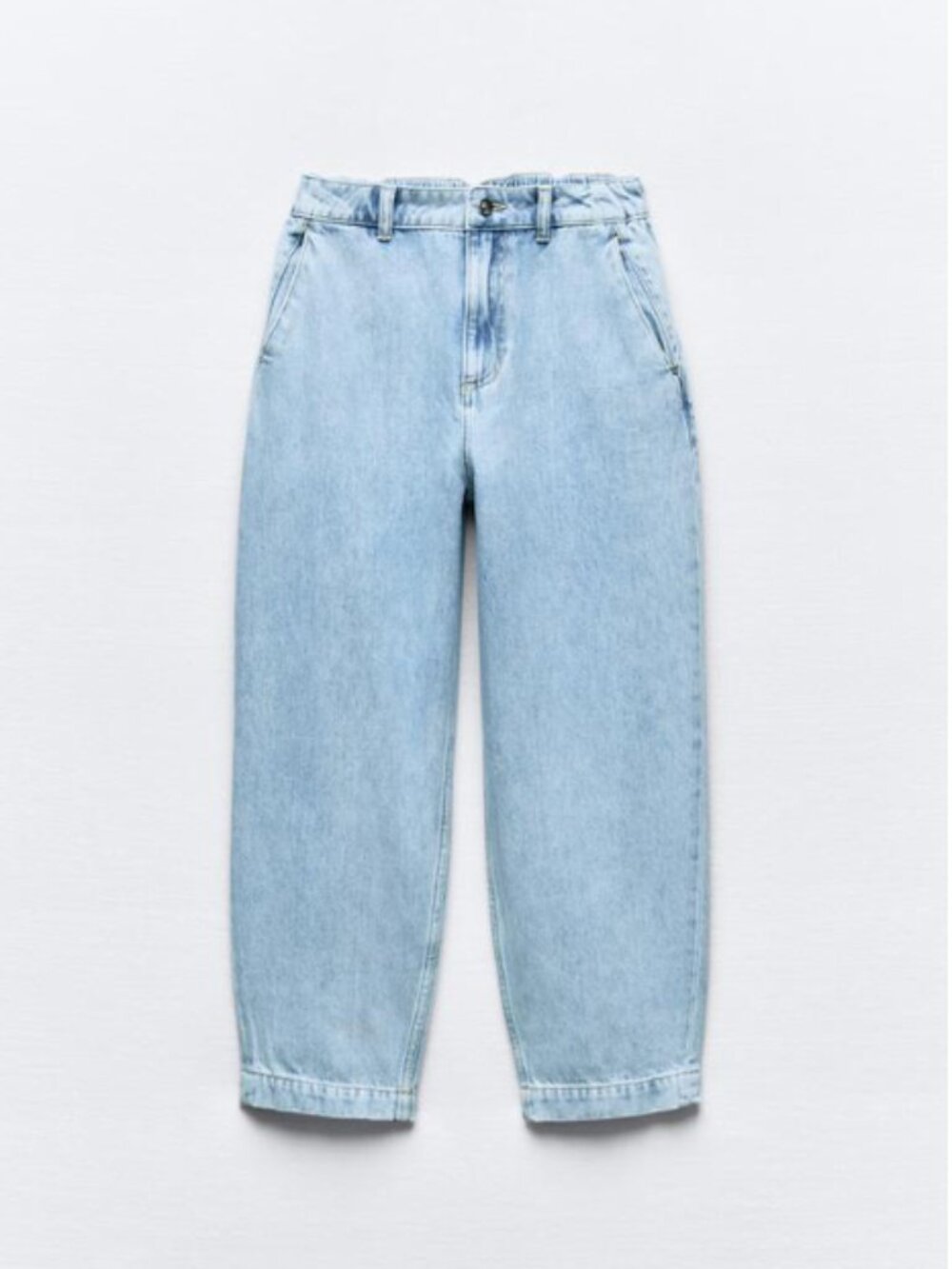 Zara Tapered High Waist Jeans Mid Blue 26